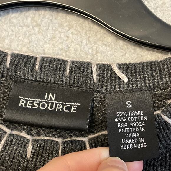 Vintage Ugly Christmas Sweater Grey Knit Ramie Cotton Blend Size Small Crew Neck - Picture 8 of 15